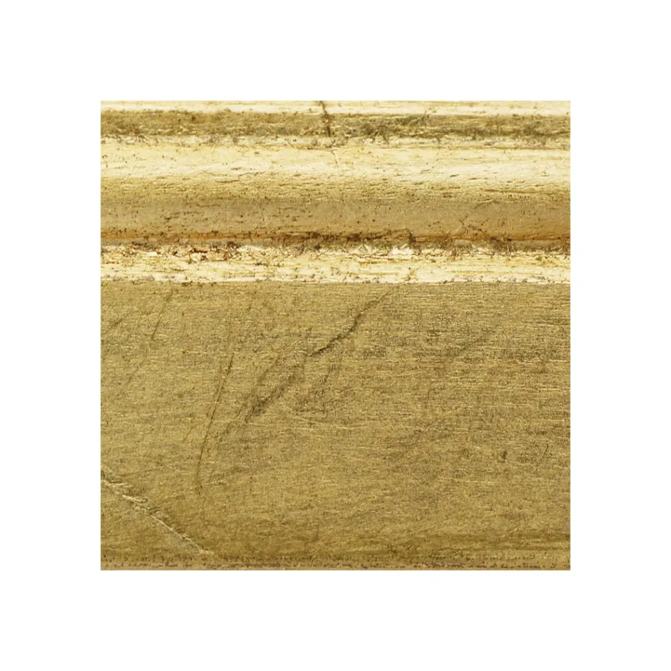 Rechteckiger Spiegel aus Blattgold mit geschliffenem Spiegel, hergestellt in Italien – Pele Viadurini