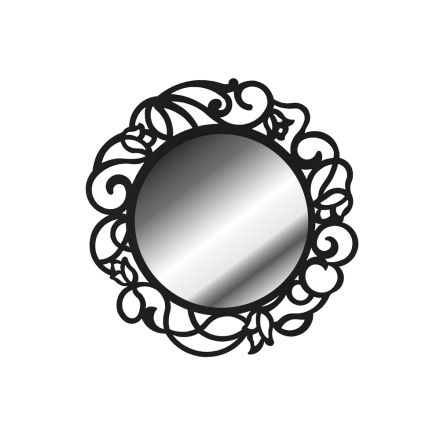 Runder Spiegel mit durchbrochenem Muster, hergestellt in Italien – Ferona Viadurini