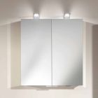 2-türiger Spiegel mit silbernem Aluminiumbehälter und Chromdetails - Maxi Viadurini
