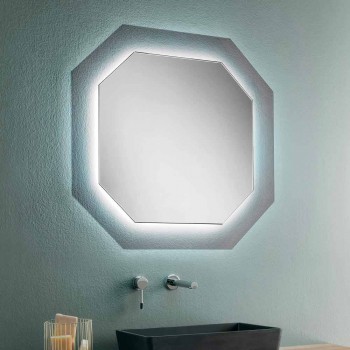 Wandspiegel im modernen Design mit Glasrahmen und integrierter LED - Vitozzo
