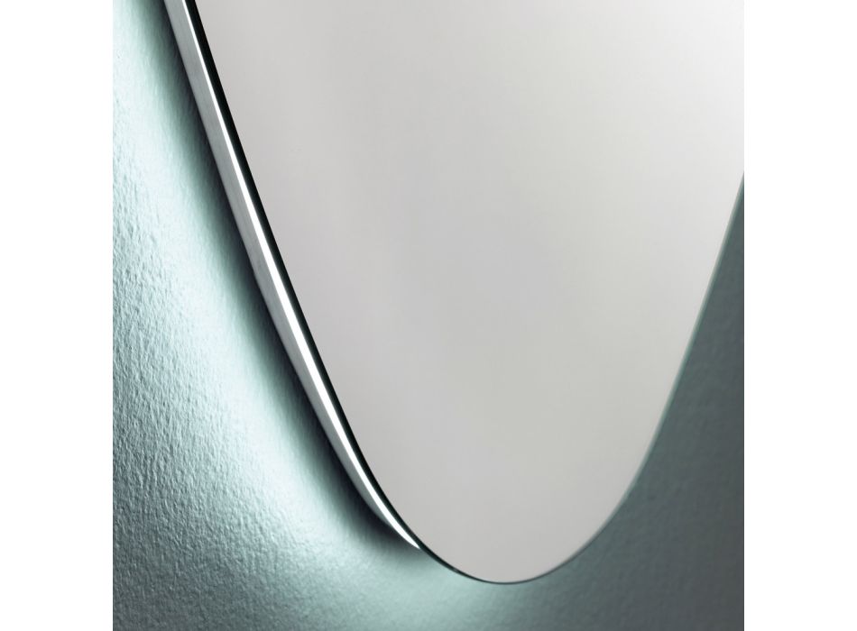 Geformter Wandspiegel für Badezimmer mit hochwertiger LED-Hintergrundbeleuchtung - Trigolo Viadurini