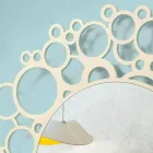 Runder Wandspiegel aus braunem Holz von modernem Design mit Rahmen - Bombo Viadurini