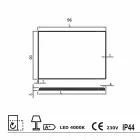 Wandspiegel mit Satinkanten, LED-Beleuchtung, Tessa Viadurini