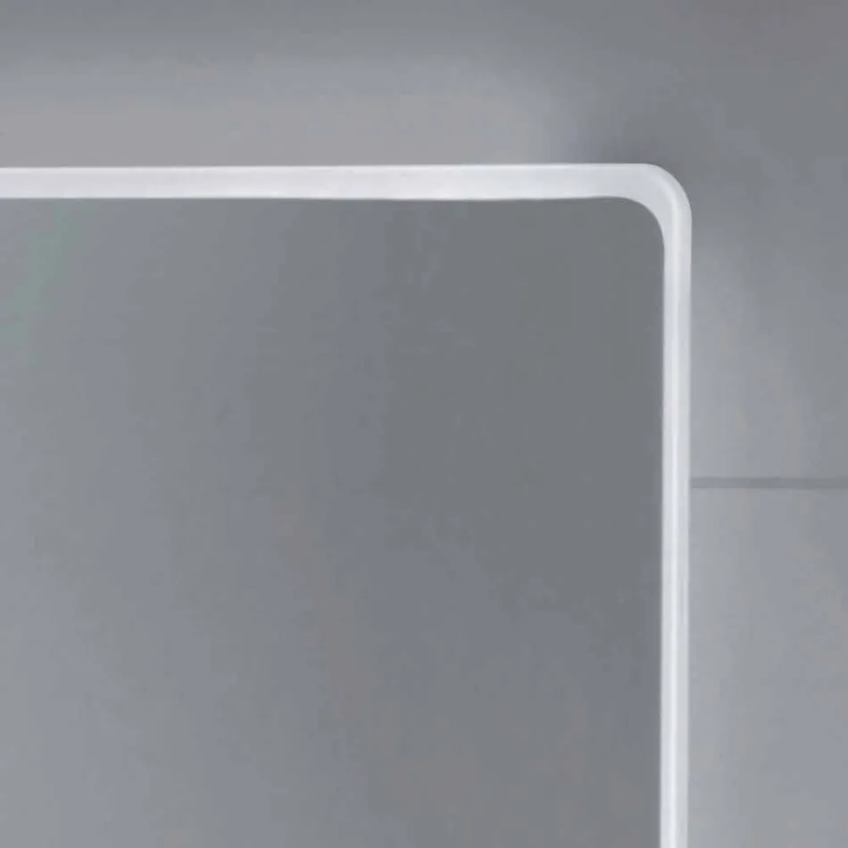 Wandspiegel mit Satinkanten, LED-Beleuchtung, Tessa Viadurini