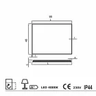 Wandspiegel mit Satinkanten, LED-Beleuchtung, Tessa Viadurini