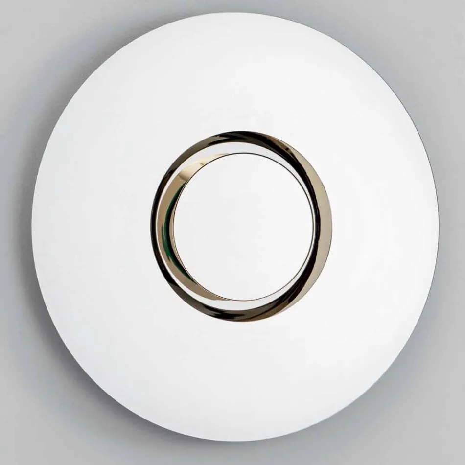 Runder Design-Wandspiegel mit goldenem Metall mit Mittelstück - Merale Viadurini