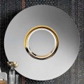 Runder Design-Wandspiegel aus goldenem Metall, Luxus Made in Italy - Merale