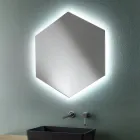 Geformter moderner Badezimmer-Wandspiegel mit hochwertigem LED-Licht - Crocchio Viadurini