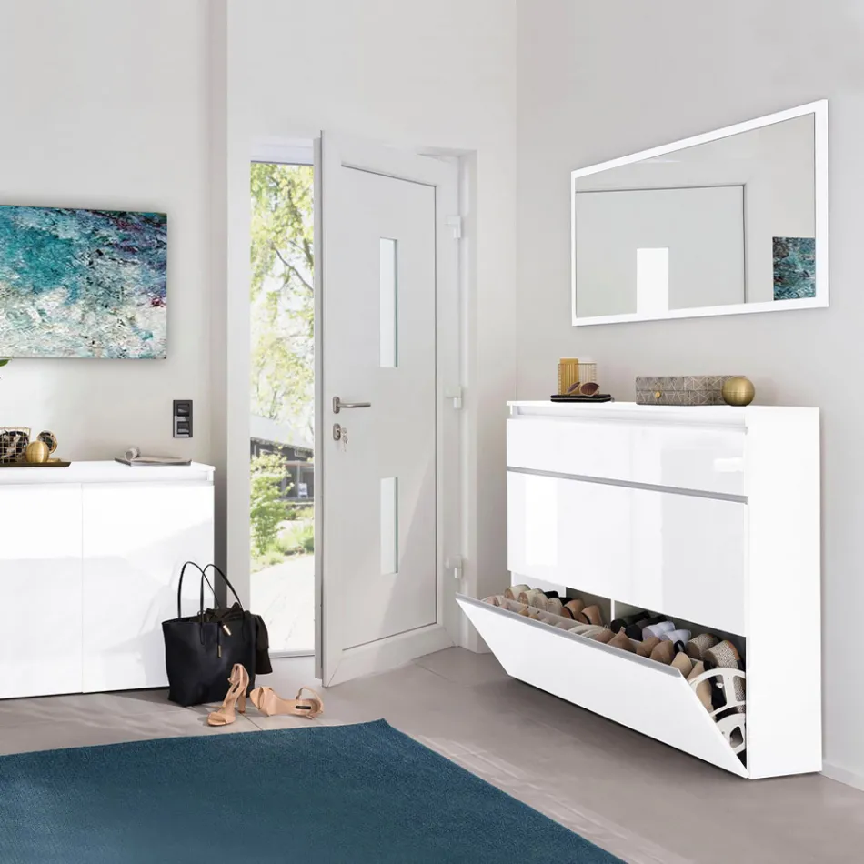 Rechteckiger Wandspiegel mit weißem oder anthrazitfarbenem Rahmen - Emanuelito Viadurini