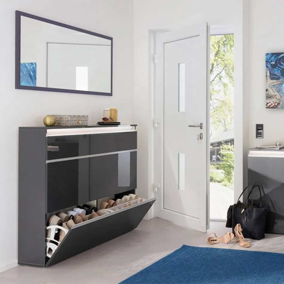 Rechteckiger Wandspiegel mit weißem oder anthrazitfarbenem Rahmen - Emanuelito Viadurini