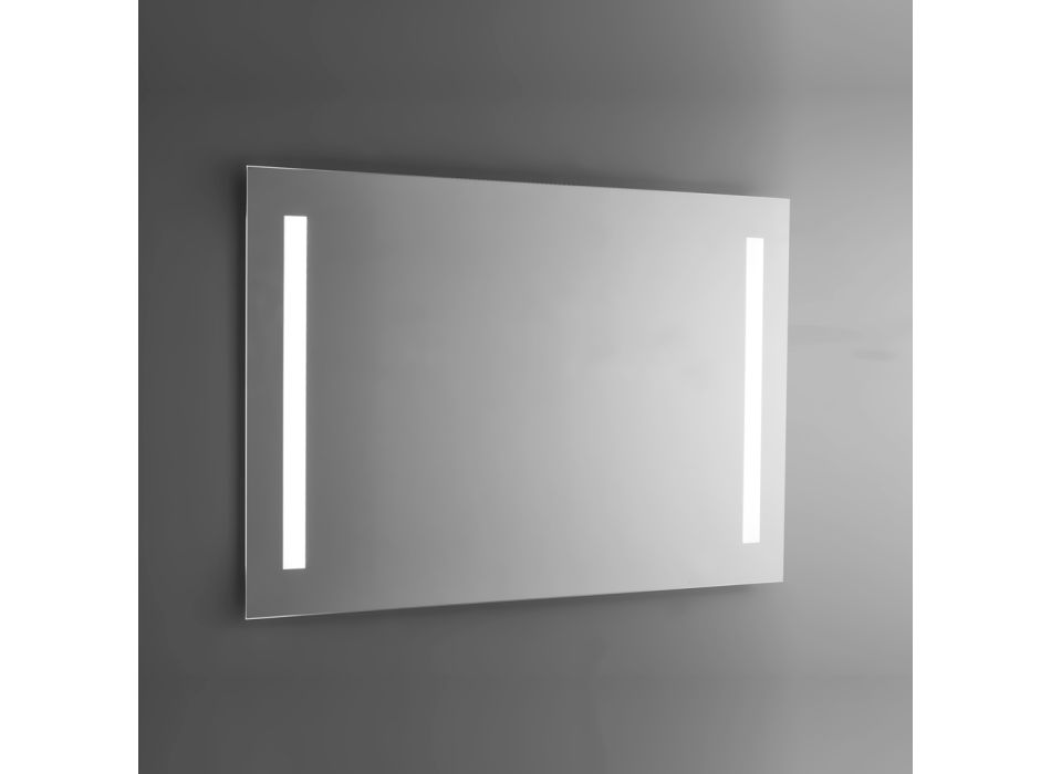Badezimmerspiegel aus poliertem Draht mit LED-Hintergrundbeleuchtung Made in Italy - Tony Viadurini