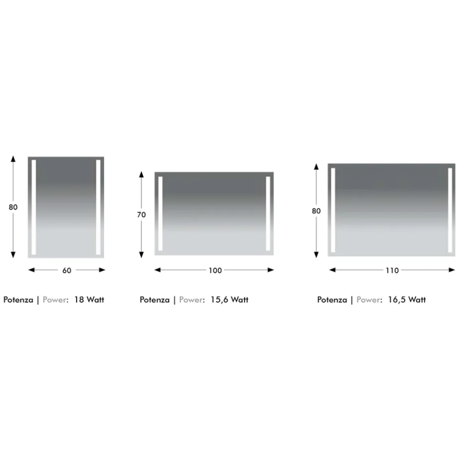 Badezimmerspiegel aus poliertem Draht mit LED-Hintergrundbeleuchtung Made in Italy - Tony Viadurini