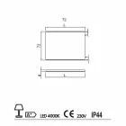 Badezimmerspiegel mit modernem Design LED-Licht mit Satinkanten Veva Viadurini