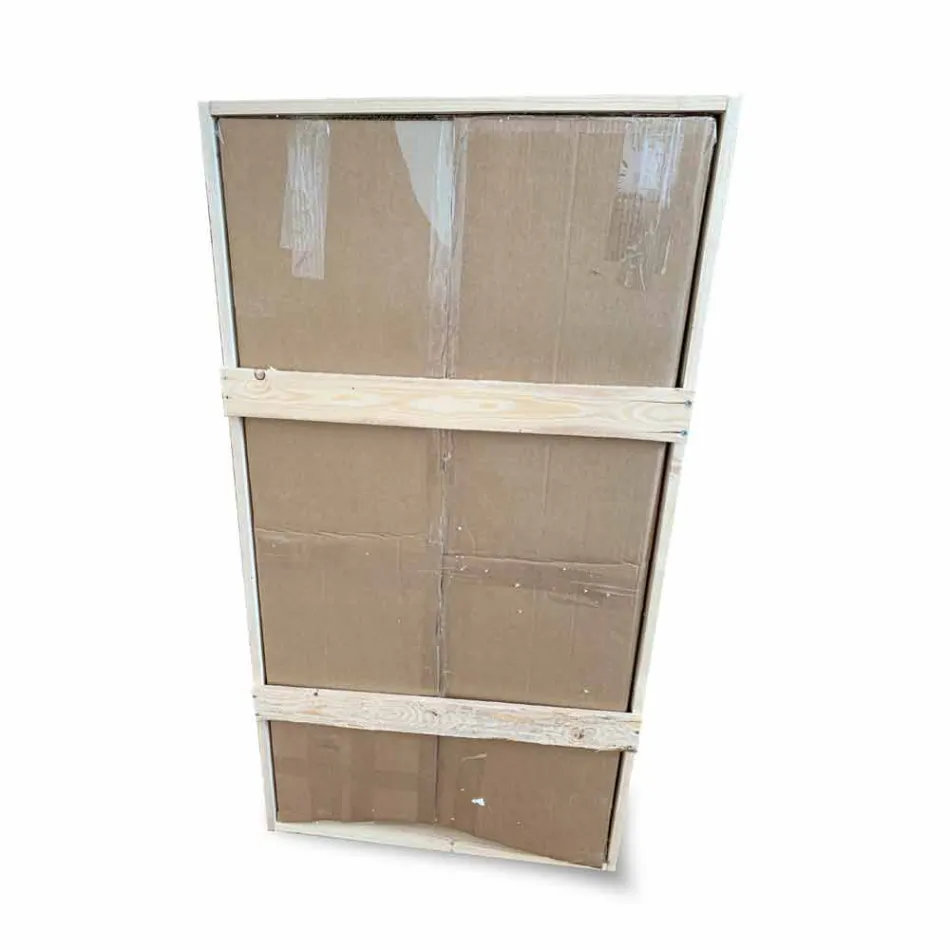 Wand Badezimmerspiegel mit 2 Glühbirnen und schwarzem Rahmen Made in Italy - Rahmen Viadurini