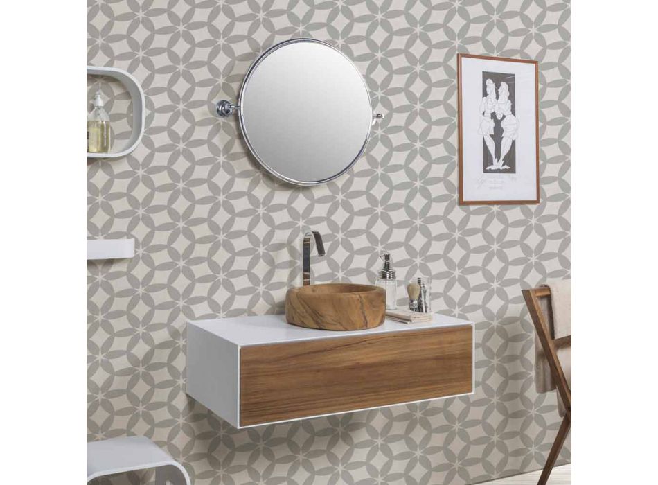 Wand-Badezimmerspiegel mit verchromtem Messingrahmen - Rondello Viadurini