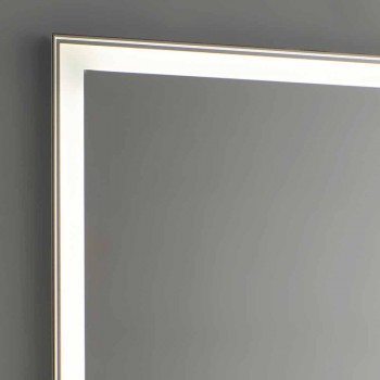 Badezimmerspiegel aus Aluminiumimitat mit Hintergrundbeleuchtung Made in Italy - Palau