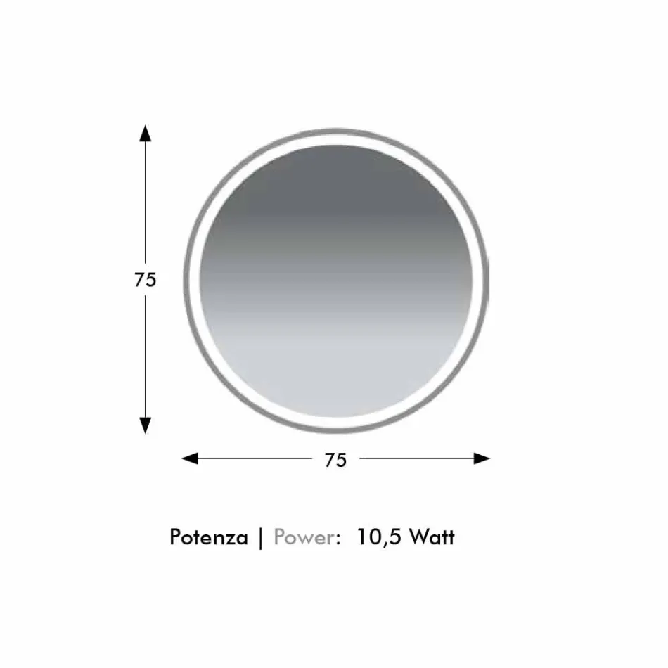 Runder, von hinten beleuchteter Badezimmerspiegel mit Sandstrahlung Made in Italy - Ranio Viadurini