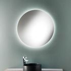 Minimaler runder Wand-Badezimmerspiegel mit 4000K-LED-Licht, hergestellt in Italien – Roteo Viadurini