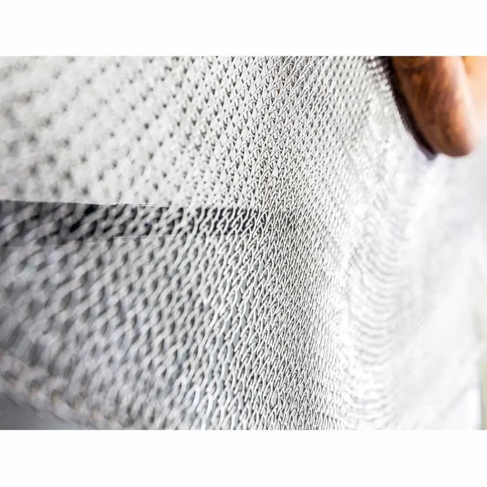 Moderner Wandspiegel aus Metall und Teak Monno Viadurini