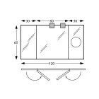 Spiegel mit 2 beweglichen Seiten und Vergrößerungsspiegel, hergestellt in Italien – Nelson Viadurini