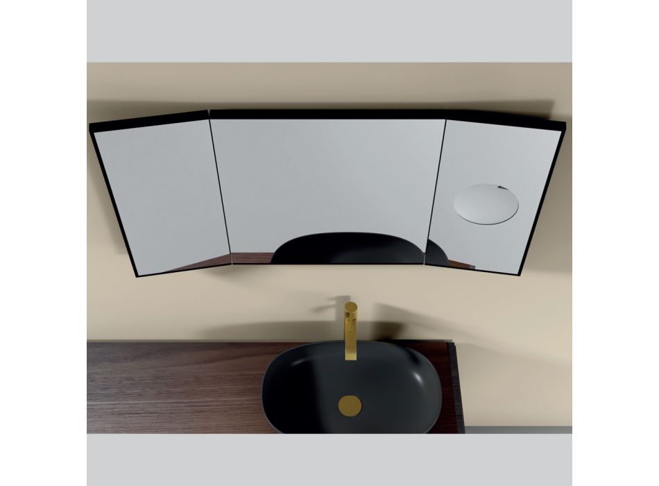 Spiegel mit 2 beweglichen Seiten und Vergrößerungsspiegel, hergestellt in Italien – Nelson Viadurini