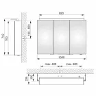 Moderner 3-türiger Wandspiegel mit Innenregalen - Bramo Viadurini