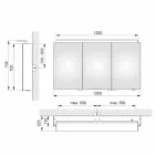 Moderner 3-türiger Wandspiegel mit Innenregalen - Bramo Viadurini