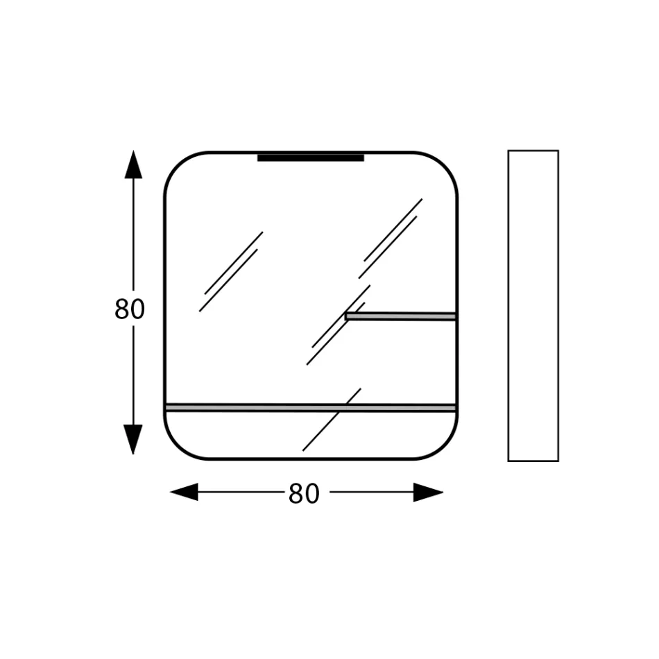Spiegel mit Metallrahmen und 2 Glasböden, hergestellt in Italien – William Viadurini