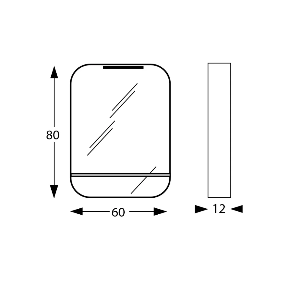 Spiegel mit Metallrahmen und Glasablage, hergestellt in Italien – Frida Viadurini