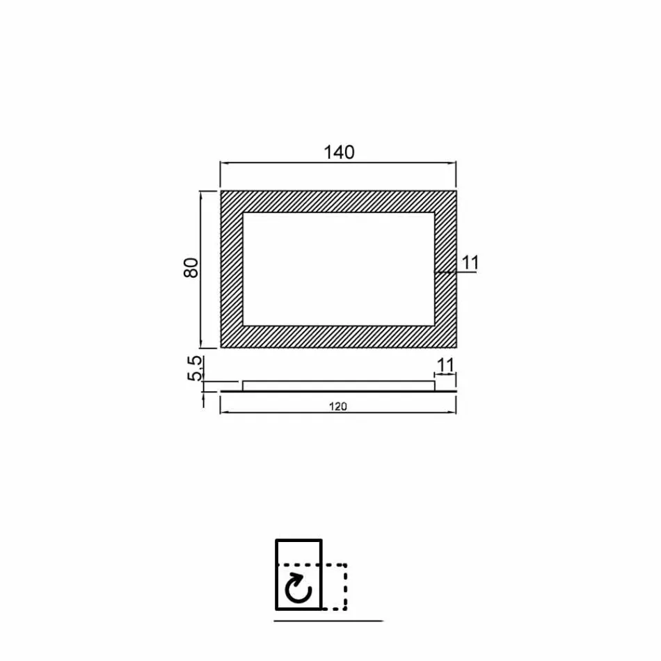 Glasspiegel des modernen Designs mit Dekoration, Cecilia Viadurini
