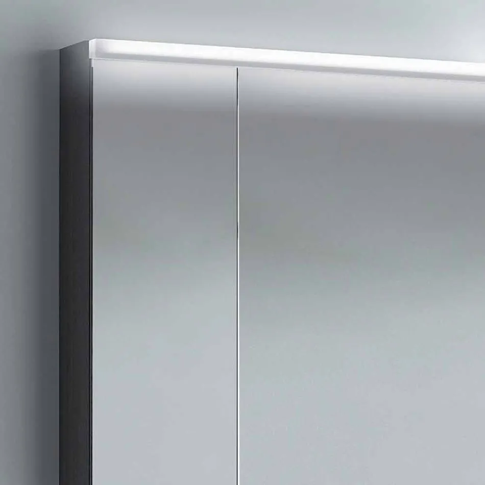 Modernes Design 2-türiger Spiegel, LED-Beleuchtung, Carol Viadurini