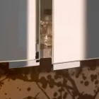 Spiegelbehälter mit 4 Kristalltüren mit 12 Regalen und 4 LED-Leuchten - Maxi Viadurini