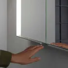 Moderner Einbau-Spiegelschrank aus silber lackiertem Aluminium - Demon Viadurini