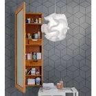 Wandspiegel aus Teakholz mit Regalen und internen Schubladen - Ralio Viadurini