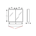 Spiegelbehälter aus Holz mit Doppelspiegel und Lichtern, hergestellt in Italien – Darwin Viadurini