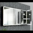 Spiegelbehälter aus Holz mit Doppelspiegel und Lichtern, hergestellt in Italien – Darwin Viadurini