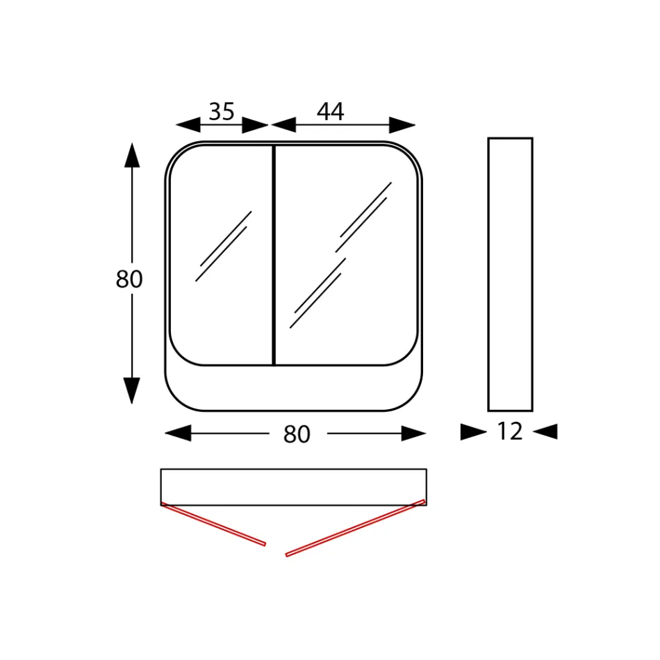 Spiegelbehälter aus Metall mit 2 Doppelspiegeltüren, hergestellt in Italien – Galilei Viadurini