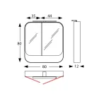 Spiegelbehälter aus Metall mit Doppelspiegeltüren und Lichtern, hergestellt in Italien – Galileo Viadurini