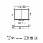 Modernes Design LED-Einbau-Spiegel mit 2 Türen, Adele Viadurini