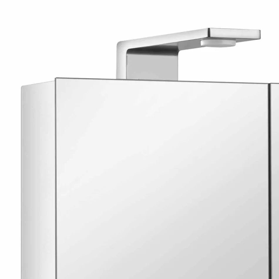 Moderner Containerspiegel mit 3 Kristalltüren und 3 LED-Leuchten - Maxi Viadurini