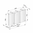 Moderner Containerspiegel mit 3 Kristalltüren und 3 LED-Leuchten - Maxi Viadurini