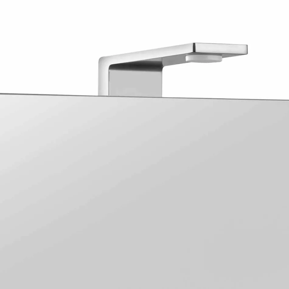 Moderner Aufbewahrungsspiegel mit Kristalltür und Chromdetails - Maxi Viadurini