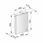Moderner Aufbewahrungsspiegel mit Kristalltür und Chromdetails - Maxi Viadurini