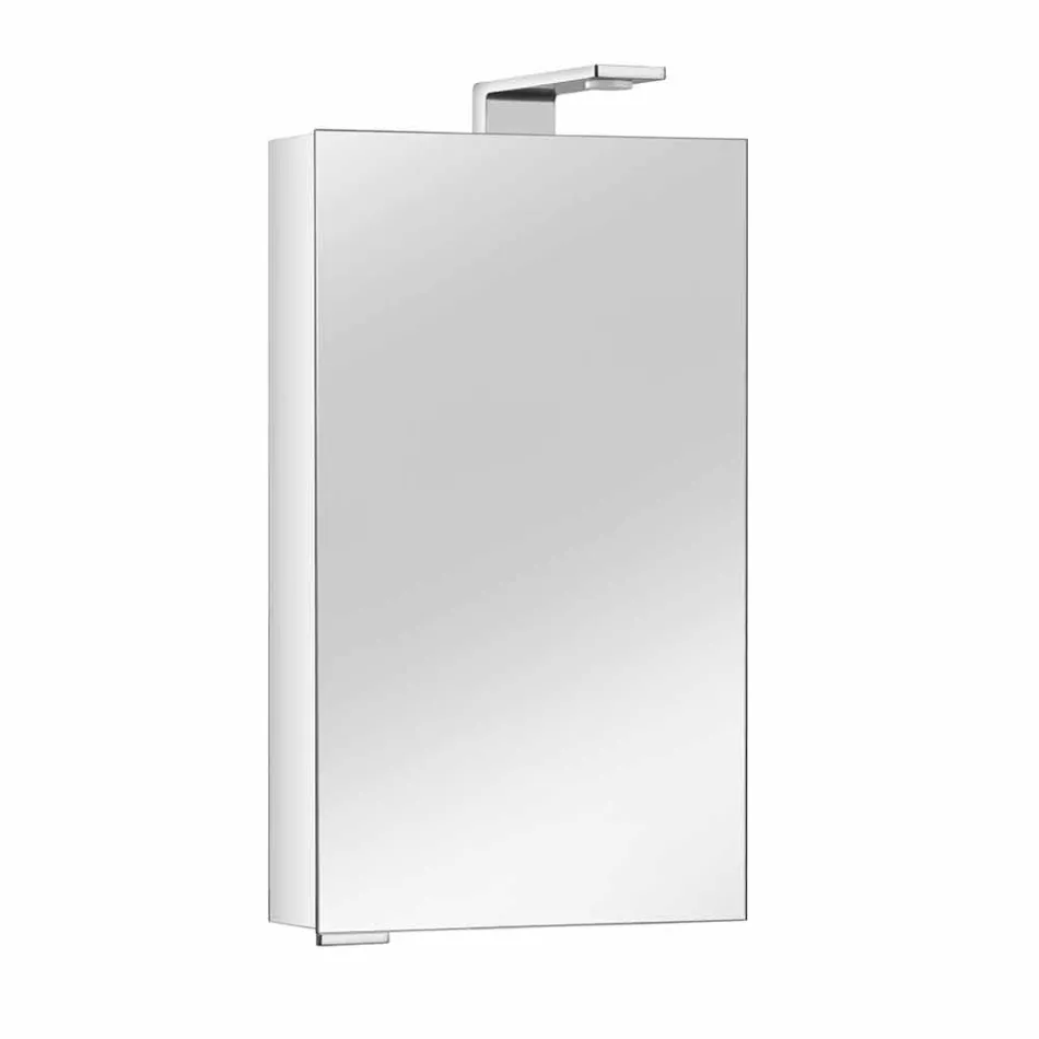 Moderner Aufbewahrungsspiegel mit Kristalltür und Chromdetails - Maxi Viadurini