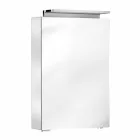 Moderner Aufbewahrungsspiegel mit Kristallregalen und LED-Licht - Bramo Viadurini