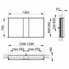 Moderner Einbau-Spiegelbehälter mit LED-Licht und Touch-Tastatur - Demon Viadurini