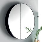 Runder Spiegelbehälter aus Metall mit Doppelspiegel, hergestellt in Italien – Charles Viadurini