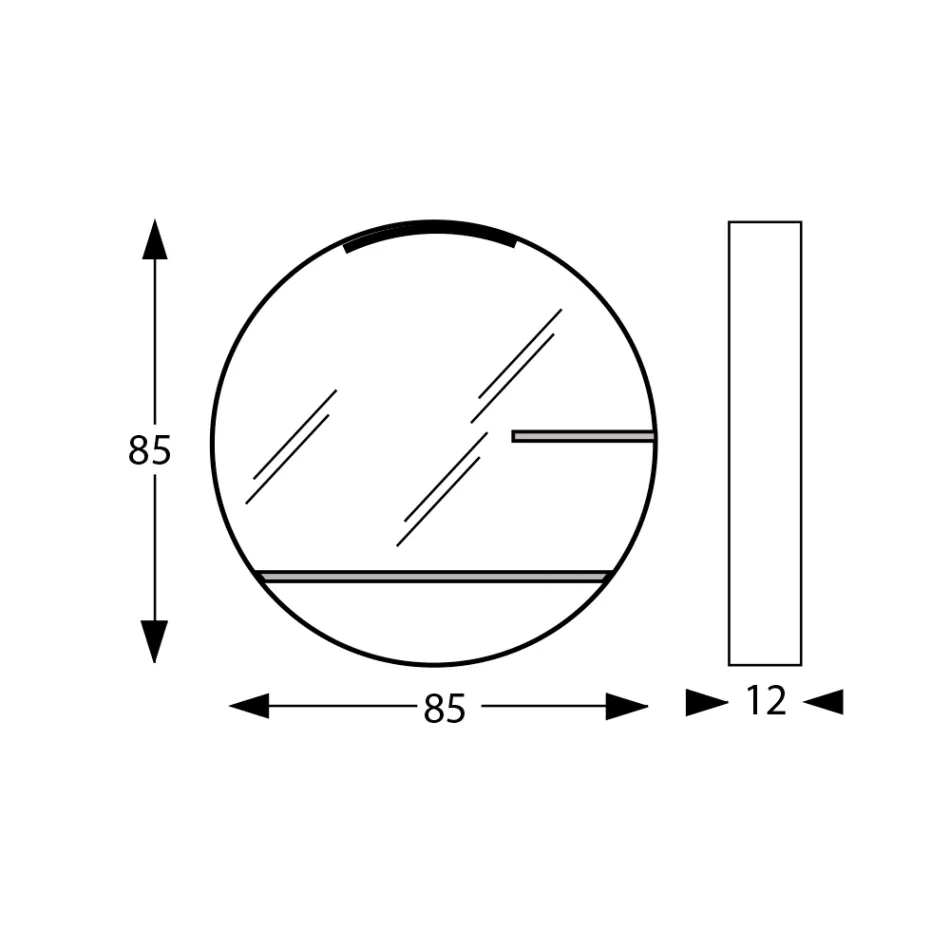 Badezimmerspiegel aus Metall mit 2 Glasböden, hergestellt in Italien – Einstein Viadurini