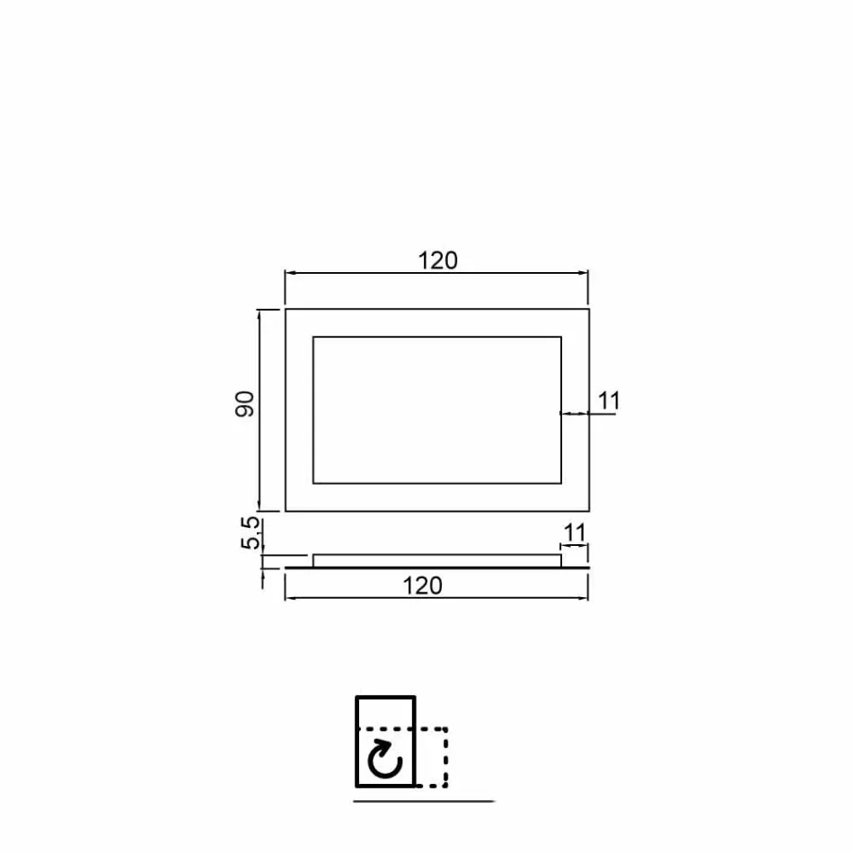 Moderner Badezimmerspiegel mit Glasrahmendekoration und LED-Tara-Lichtern Viadurini