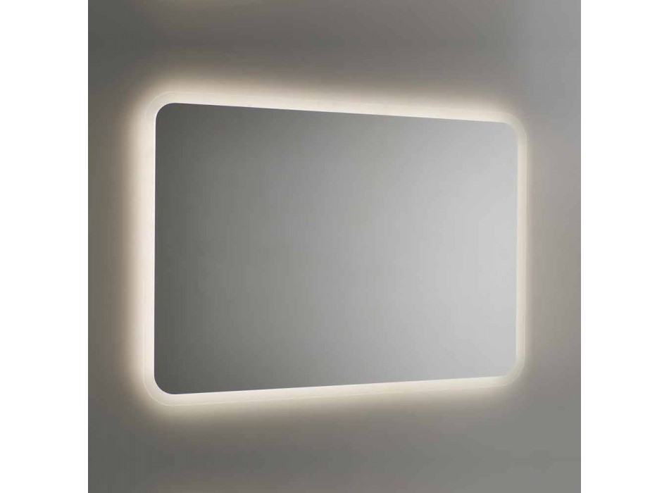 Abgerundeter Badezimmerspiegel mit LED-Hintergrundbeleuchtung Made in Italy - Pato Viadurini